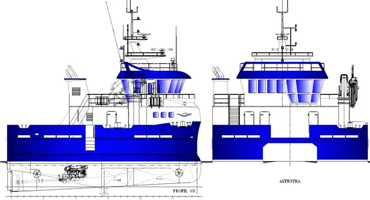 Fish farm service vessel – catamaran